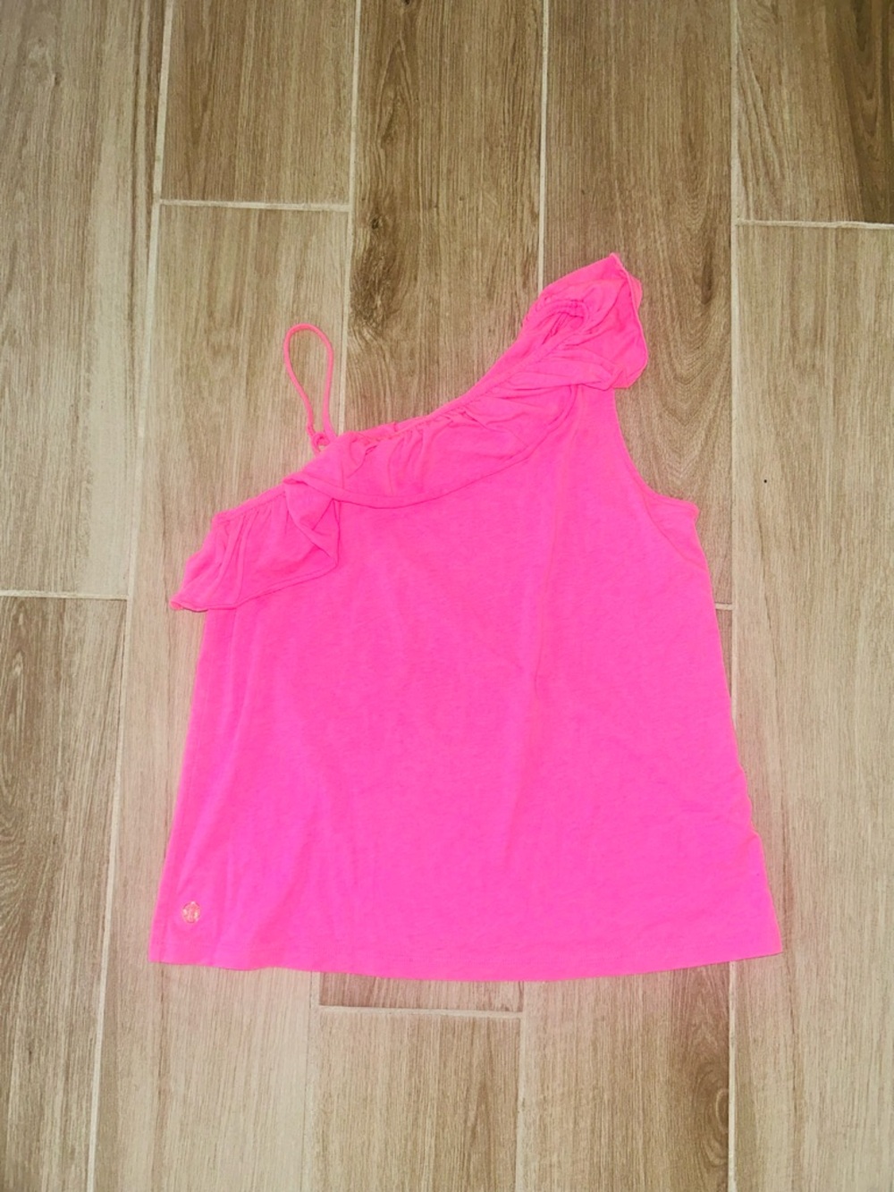 Lilly Pulitzer Pink One Shoulder Kids Girls Top XL 12-14